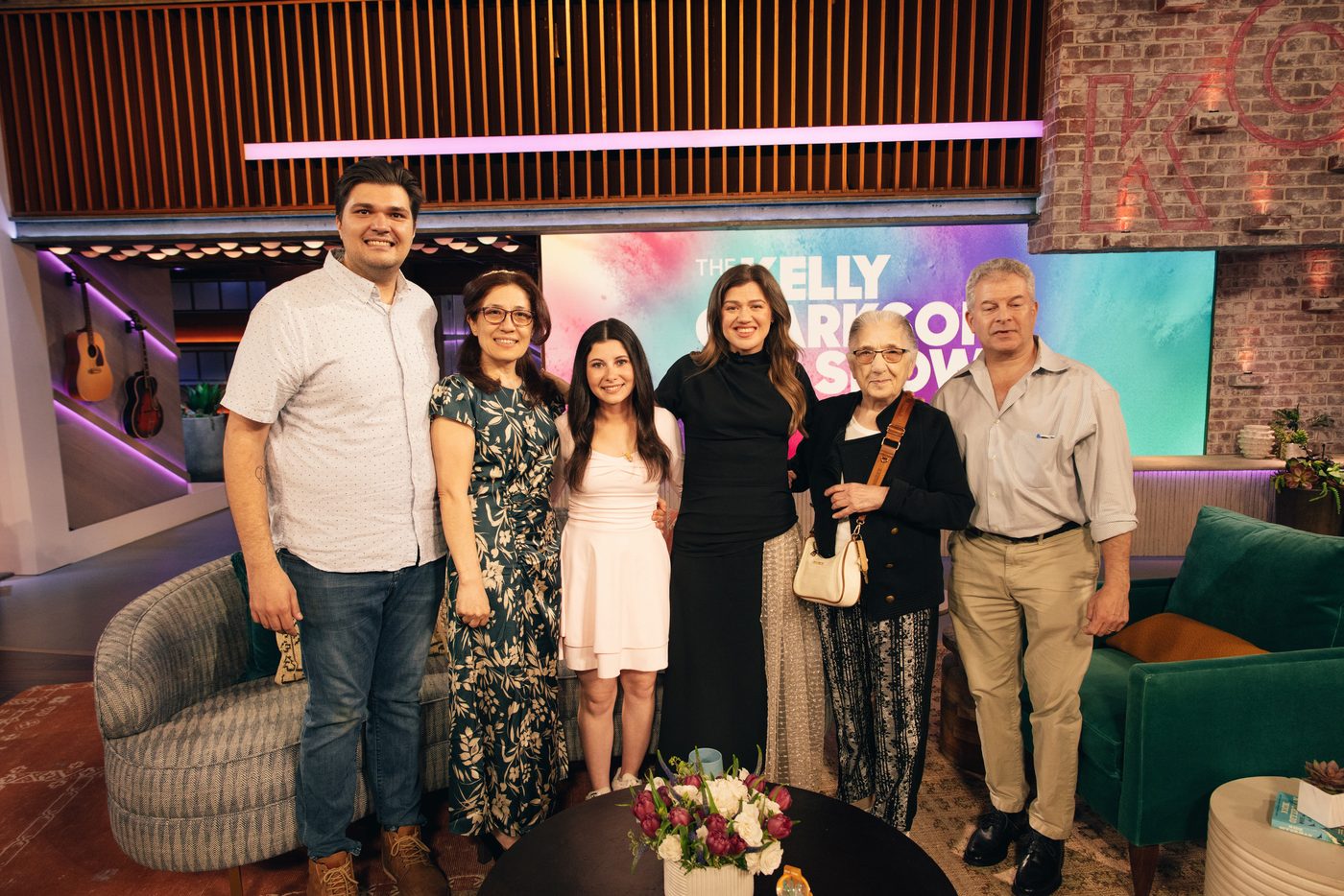 Paul with the Koenig Childhood Cancer Foundation founder and Kelly Clarkson on The Kelly Clarkson Show